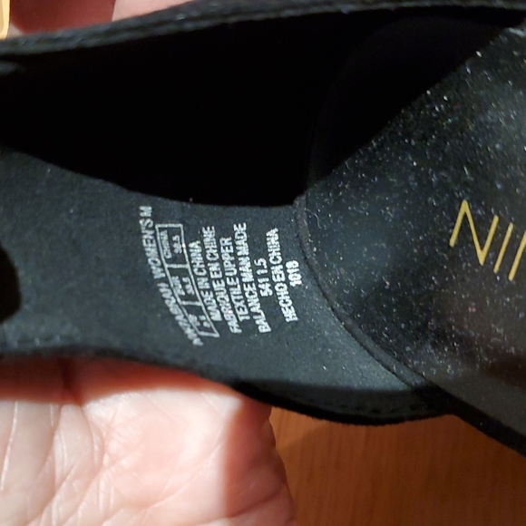 Like new black Nine West high block heel sandals with ankle strap 8.5M/38.5 euro - Picture 5 of 5